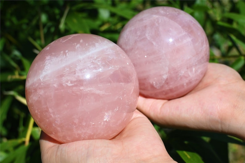 60-70MM Natural Rose quartz SphereQuartz Crystal BallPolishing Rose quartz ball by handCrystal Healing Divination ball Gift 1PC image 10