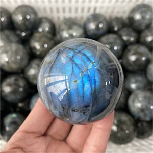 Natural Labradorite Sphere: 60mm Polished Crystal Healing Ball