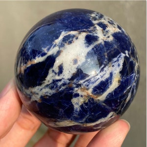 60mm+ Natural Sodalite ball，Crystal sphere，Quartz Crystal Ball，Father's day gift，Labradorite ball by hand，Crystal Healing crystal ball Gift