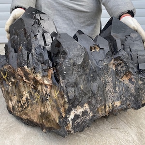Huge ELESTIAL Smokey Quartz Point: Raw Crystal Cluster (97.3KG)