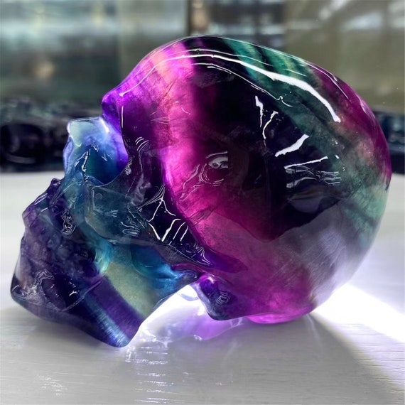 Hand carved Crystal Skull - Quartz or Fluorite Hand carved Crystal Skull - Quartz or Fluorite