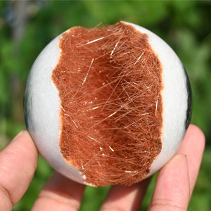 60mm+ Needle Ironstone Carved Ball,Magnesite Goethite Crystal Ball,Hand Carved Ball,Crystal Sphere,Home Decoration,Crystal gift 1PC
