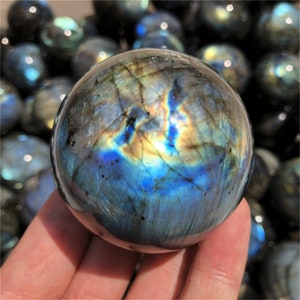 50mm Natural Labradorite Sphere: Hand-Polished Crystal Healing Ball