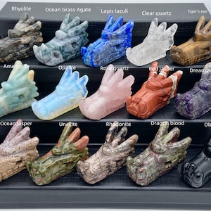 2&#39;&#39; Natural Hand Carved Crystal Dragon head，crystal dragon skull，Quartz Crystal，crystal skull，Crystal ornament，Crystal healing 1pc