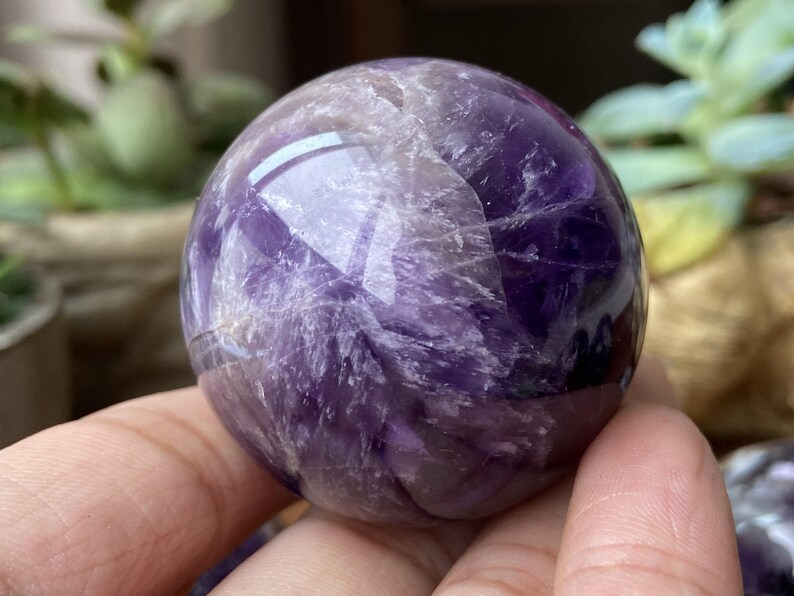 40mm Natural Dream amethyst SphereCrystal sphereQuartz Crystal BallLabradorite ball by handCrystal Healing Divination ball GiftBase image 5