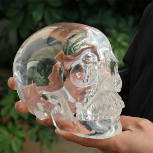 8.07LB Clear Smelting Stone skull，Quartz Crystal，Clear Smelting Stone skull，Crystal Carved skull，Crystal gift，healing stone SL-412