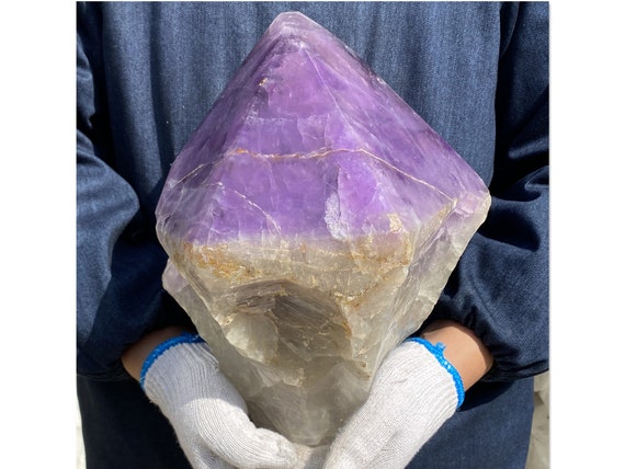 24.42LB 天然アメジストポイント、水晶、レイキヒーリング、水晶