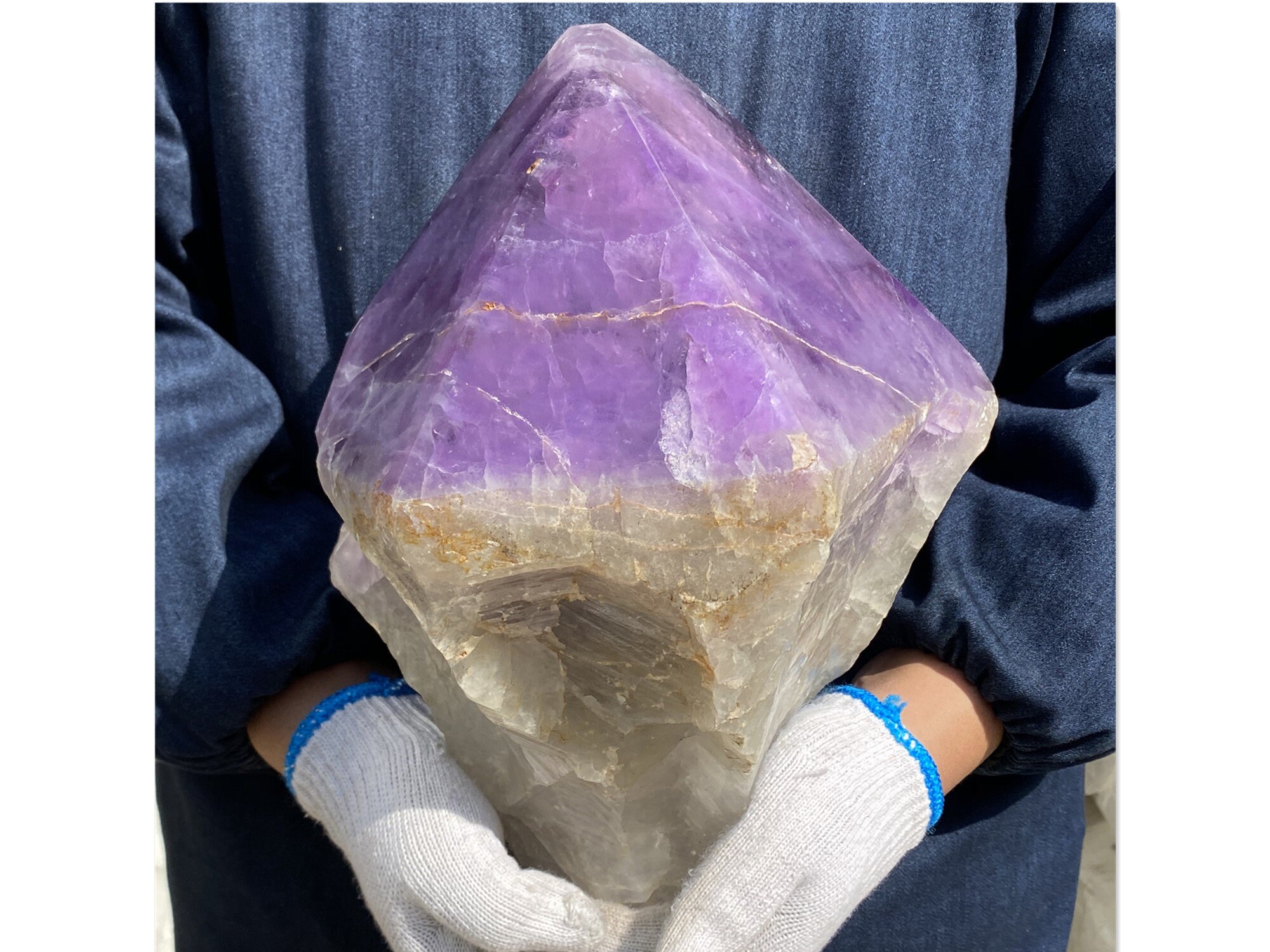 アメジストのポイント 24.42LB 天然アメジストポイント、水晶、レイキヒーリング、水晶