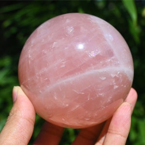 60-70MM Natural Rose quartz SphereQuartz Crystal BallPolishing Rose quartz ball by handCrystal Healing Divination ball Gift 1PC image 6