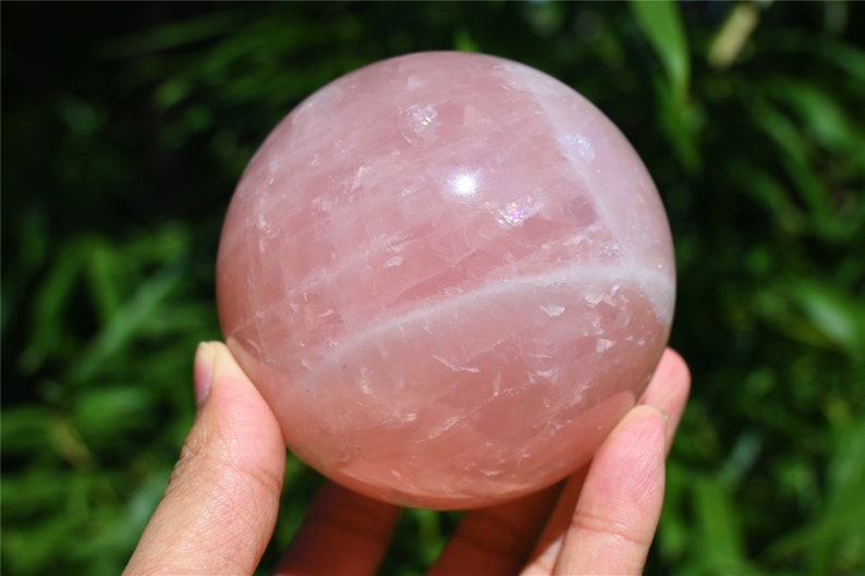 60-70MM Natural Rose quartz SphereQuartz Crystal BallPolishing Rose quartz ball by handCrystal Healing Divination ball Gift 1PC image 6