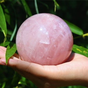 60-70MM+ Natural Rose quartz Sphere，Quartz Crystal Ball，Polishing Rose quartz ball by hand，Crystal Healing Divination ball Gift 1PC