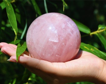 60-70MM+ Natural Rose quartz Sphere，Quartz Crystal Ball，Polishing Rose quartz ball by hand，Crystal Healing Divination ball Gift 1PC