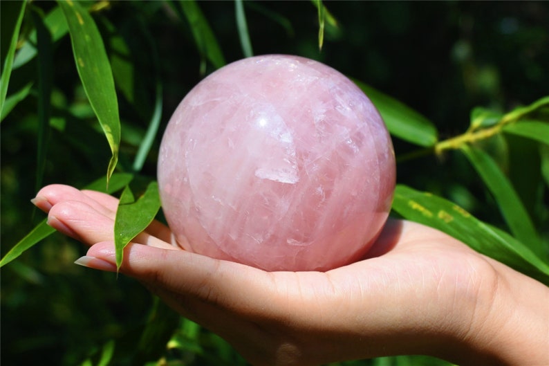 60-70MM Natural Rose quartz SphereQuartz Crystal BallPolishing Rose quartz ball by handCrystal Healing Divination ball Gift 1PC image 1