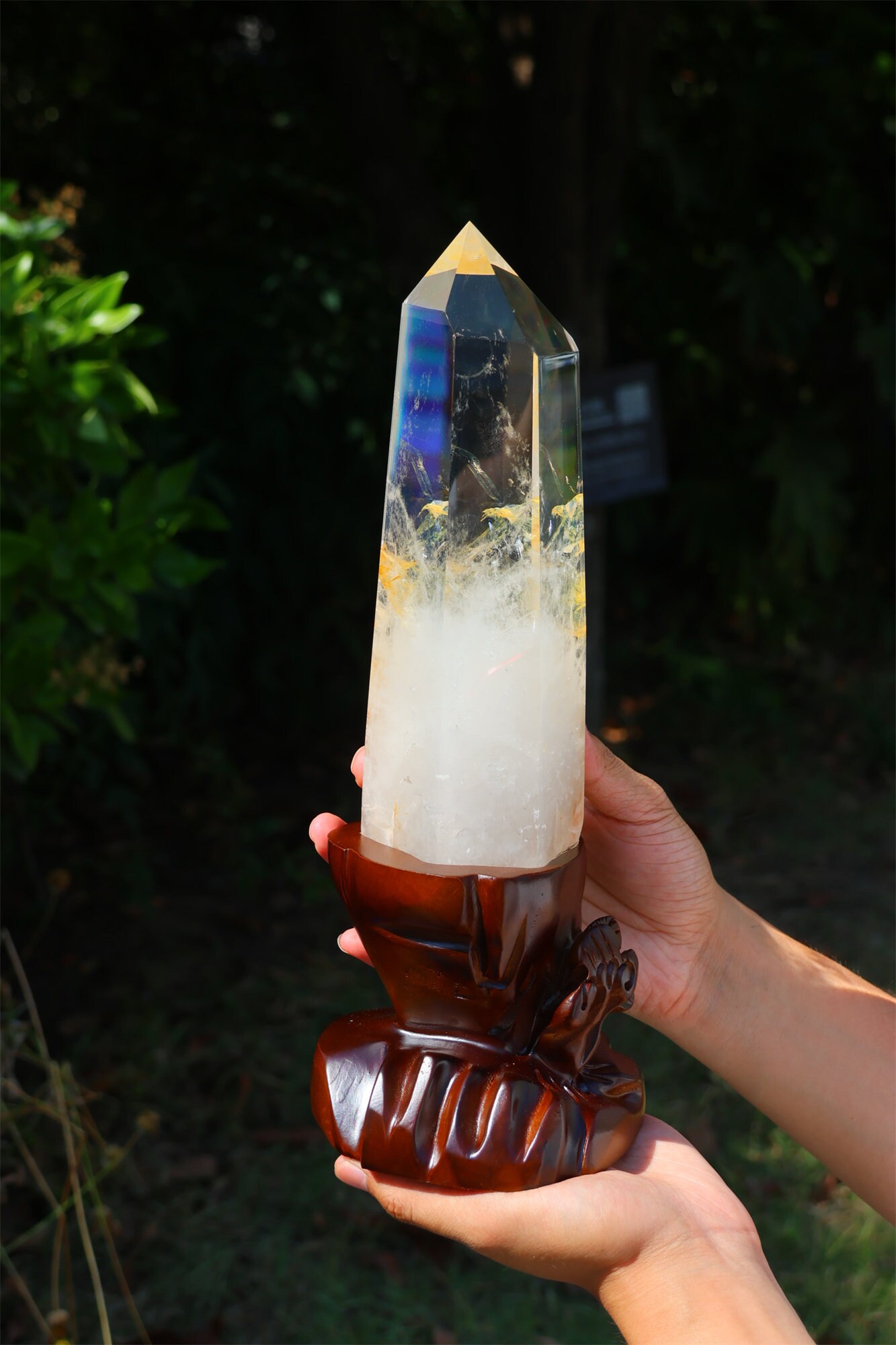 希少！3.8LB 天然クリアクォーツポイントオベリスク、クォーツ