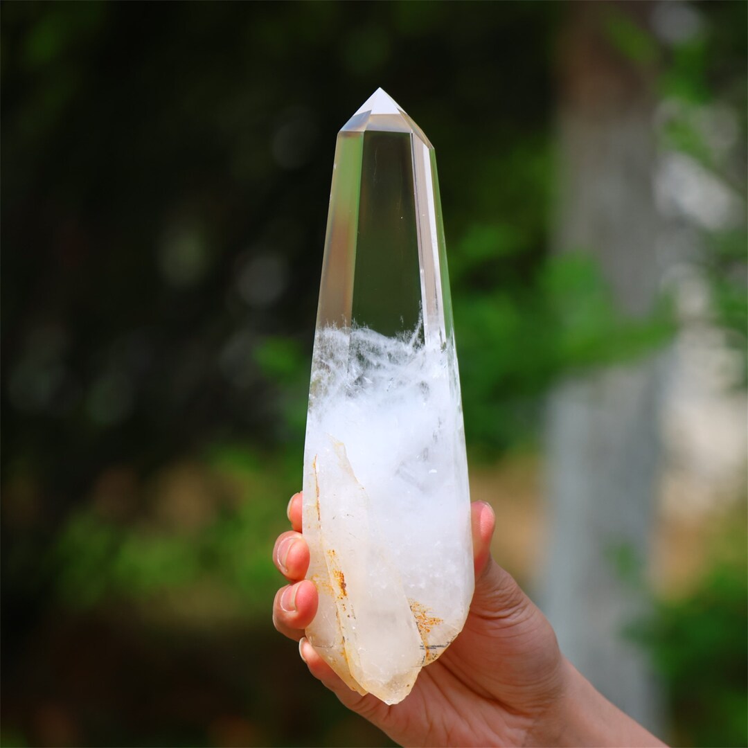 Quartz Column Rare!1.65lb Natural Elixir Clear Quartz Point Obelisk, Quartz Crystal ...