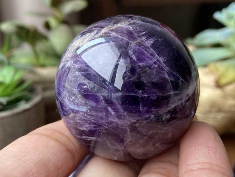 40mm Natural Dream amethyst SphereCrystal sphereQuartz Crystal BallLabradorite ball by handCrystal Healing Divination ball GiftBase image 4