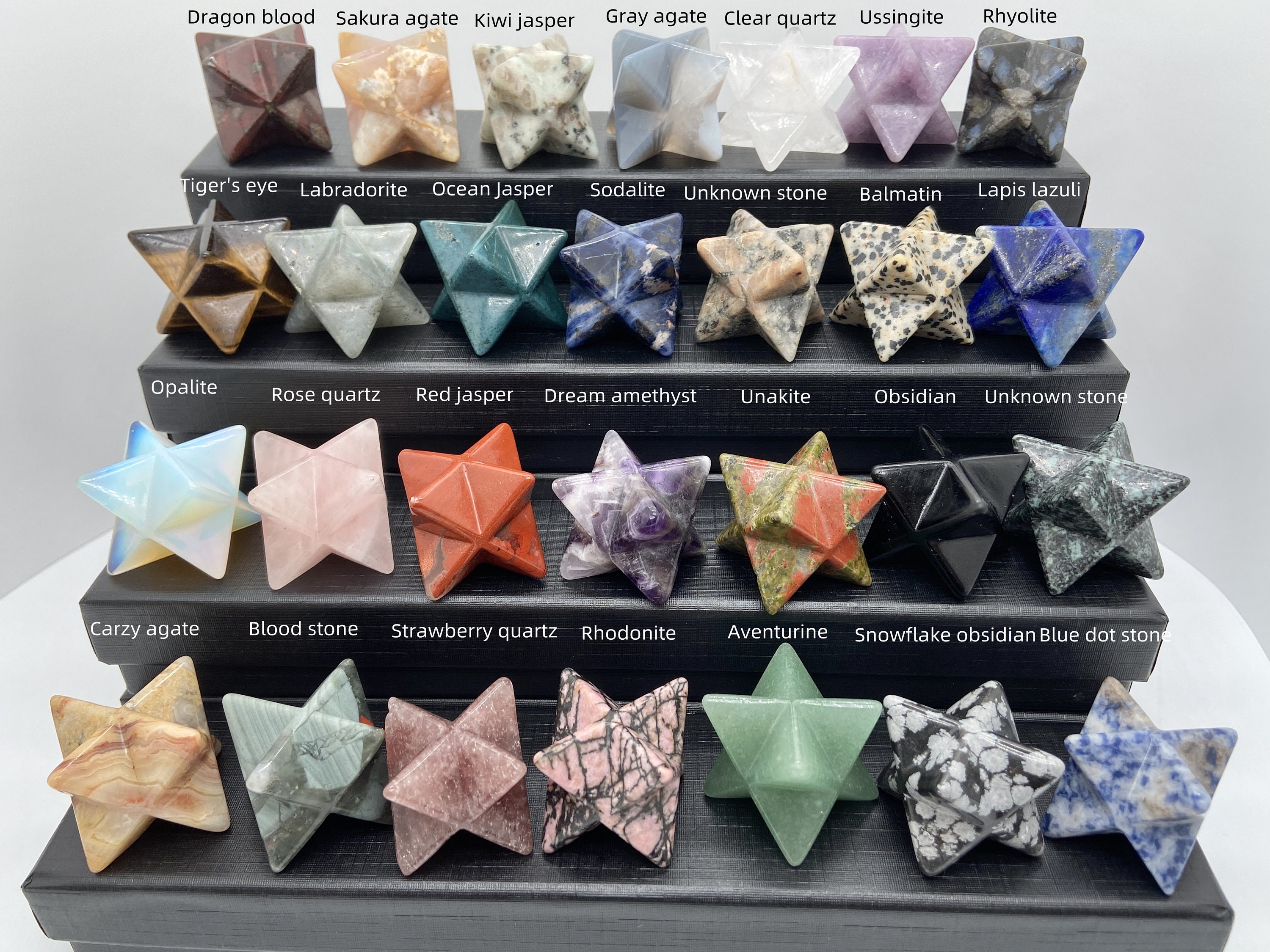 1'' Natural Hand carved Crystal Merkaba Star，Crystal Merkaba Star，Quartz Crystal，Halloween/Christmas gift，Crystal ornament，Crystal healing