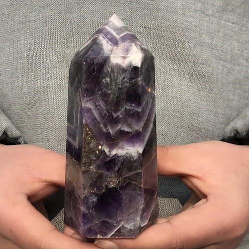 1.21LB Natural Elixir shops Dreamy purple obelisk, Quartz Crystal，crystal obelisk，Dreamy purple Point，crystal Healing，crystal Wand XA4653