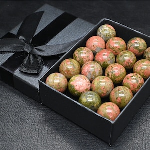 20STK Natur 15mm Unakit Kugel,Kristall Kugel,Weihnachtsgeschenk,Kristall Kugel Geschenk Set,KristallKugel Geschenk,Kristall Heilung