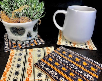 Halloween Spider Coasters | Set of 4 | Fall Table Decor | Hostess Gift