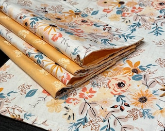 Boho Peach Floral Napkins and Runner