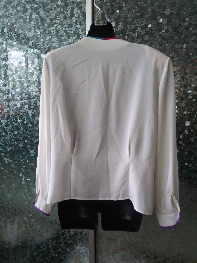 Ridiculously large Shoulder pad blouse color block and totally Etsy