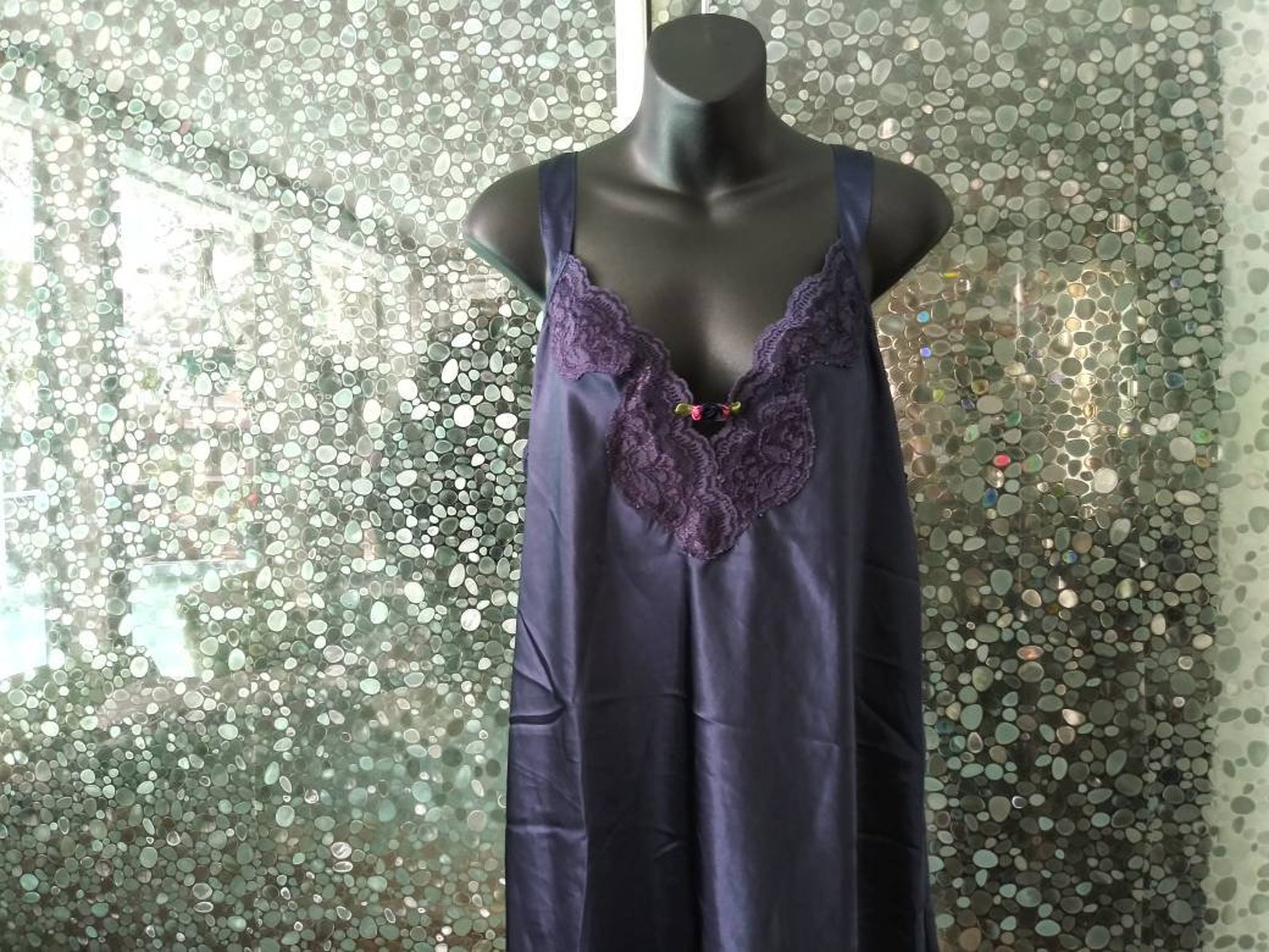 Sexy Black Satin Nightie Plus Size Vintage Lingerie Extra | Etsy