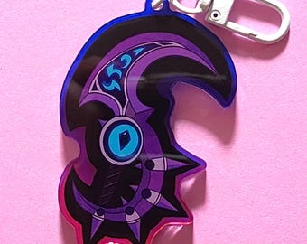 Xal'atath Blade of the Black Empire Acrylic Charm - World of Warcraft War Within Keychain - Gaming Charm for Keyring - Xal'atath Keychain