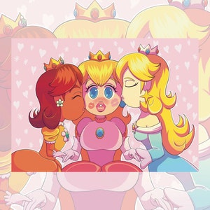 Mario Princesses Art Print - Peach, Daisy, Rosalina Mini Print - Gaming Print - Wall Decor