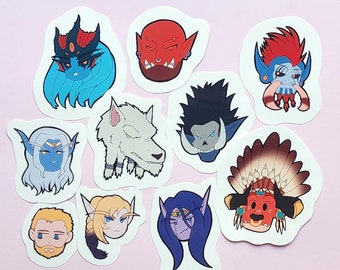 Cute World of Warcraft Character Stickers Series 2 - WoW Chibi Stickers - Kawaii Gamer Sticker for Bullet Journal - Vinyl Sticker for Laptop