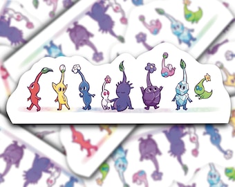 Pikmin-vinylsticker - Pikmin-sticker voor laptop - gamingsticker voor waterfles - schattige stickers - kawaii gamersticker voor Bullet Journal