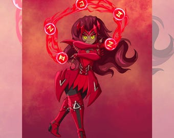 Scarlet Witch Art Print - Rivals Fanart - Scarlet Witch Print for Wall - Superhero Art - Gaming Wall Art - Wanda Maximoff Fanart