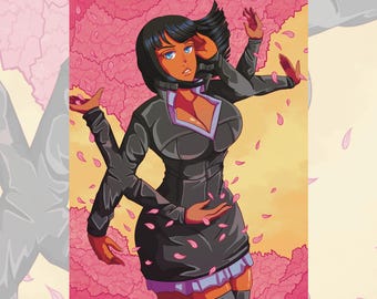 Nico Robin Art Print - One Piece Mini Print - Anime Print - Wall Decor