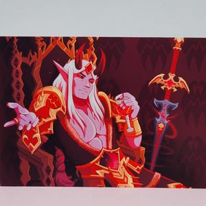 Sire Denathrius Art Print - World of Warcraft Shadowlands Print - WoW Photo Paper Mini Print - Gaming Wall Decor - Venthyr Fanart Poster