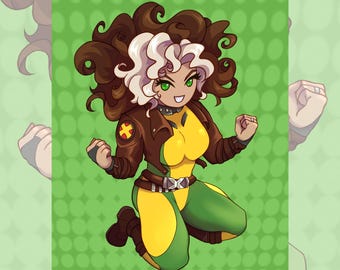 Rogue Art Print - Rogue Rivals Fanart - Xmen Mini Poster - Comic Wall Art