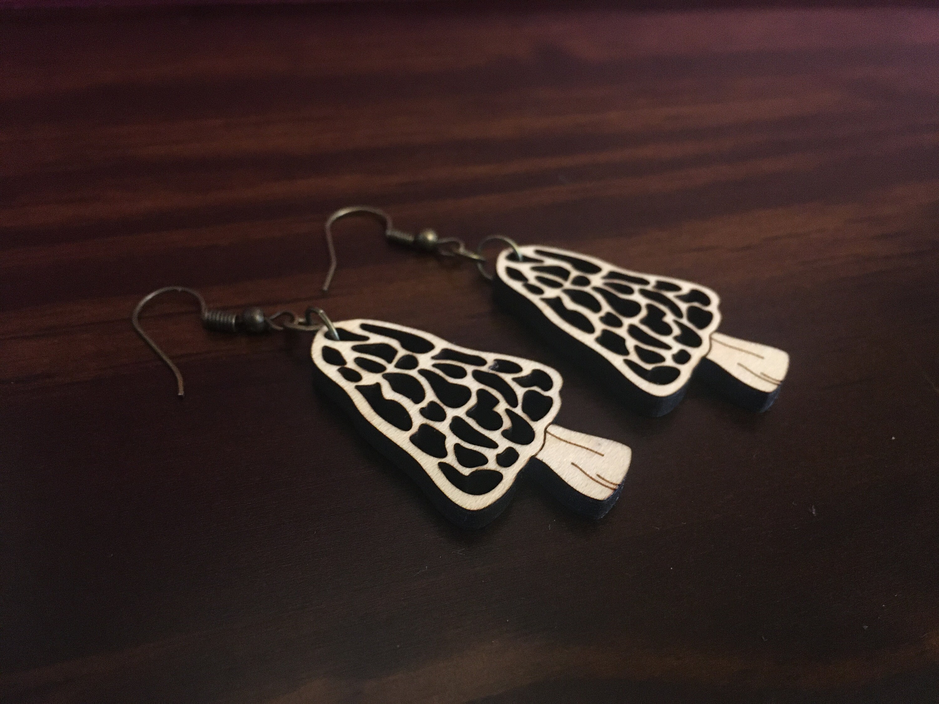 Morel Mushroom Laser Cut Jewelry Etsy