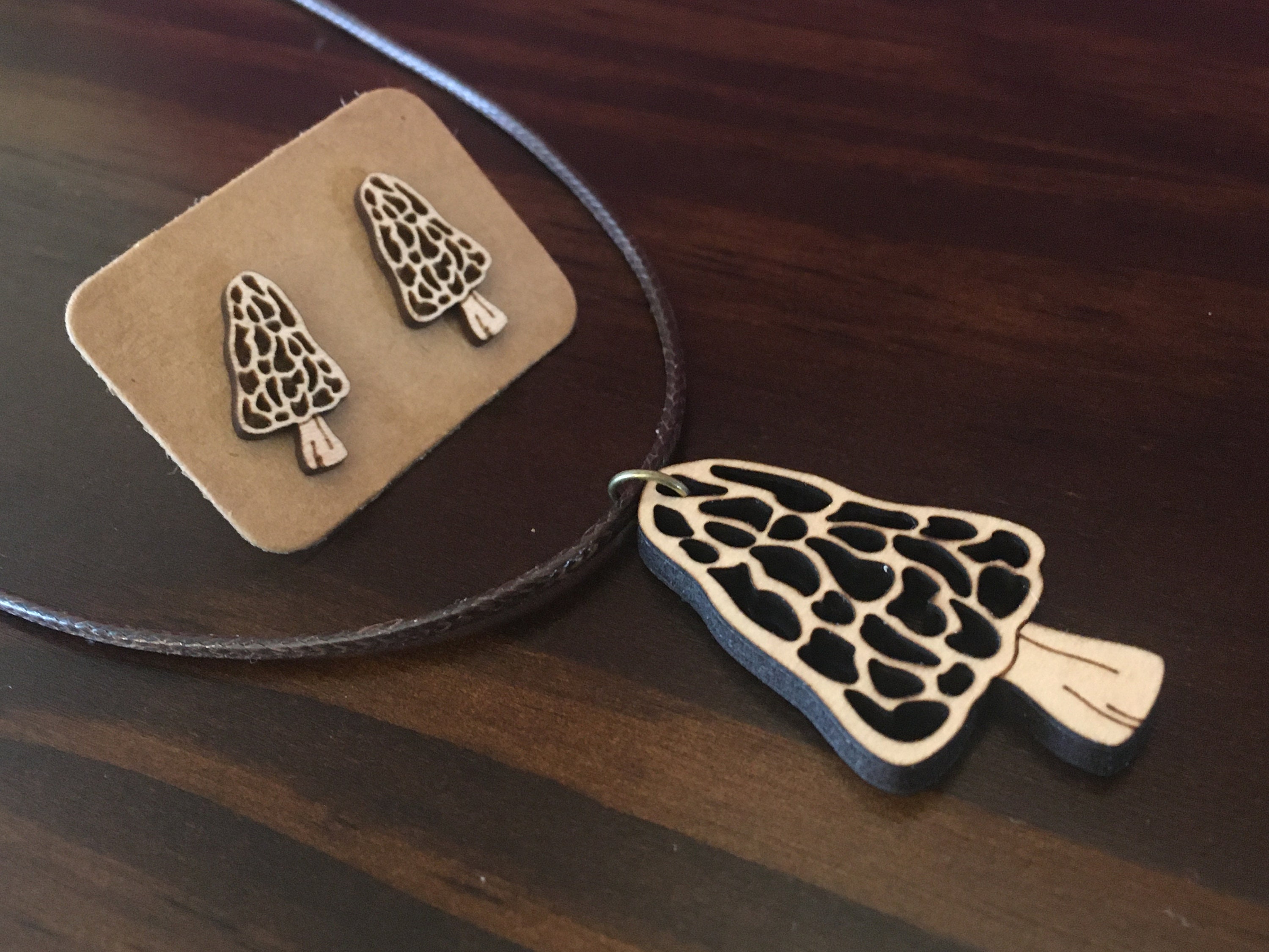 Morel Mushroom Laser Cut Jewelry Etsy