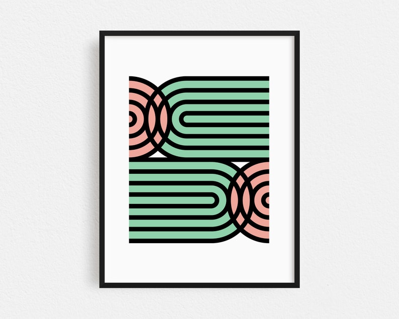 Minimalist Geometric Print Boho Decor Abstract Shapes image 1