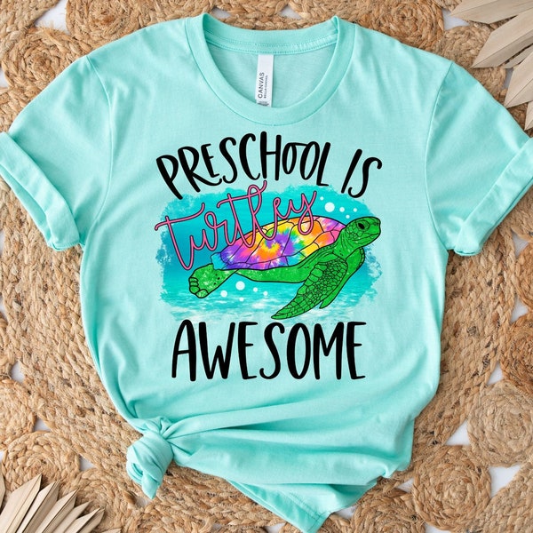 Preschool is Turtley Awesome Shirt //  Pre School Teacher Tee // Teacher Shirt // School Shirts for Teachers // Back to School