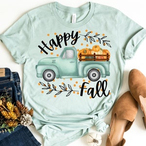 Happy Fall Truck Shirt // Fall Truck T-Shirt // Shirts for Fall // Pumpkin Shirt // Fall Shirt // Pumpkin Truck Shirt // Fall Time Shirt