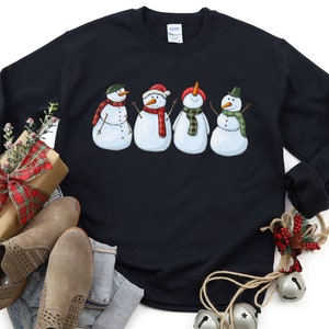 Snowman Sweatshirt, Christmas Sweatshirt, Snowman Tee, Snowman T-Shirt, Christmas Crewneck, Christmas Sweater, Christmas Shirts for Women