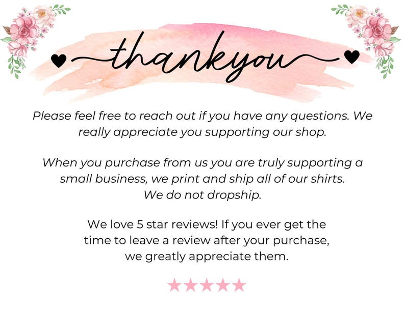 a thank card with a pink watercolor background