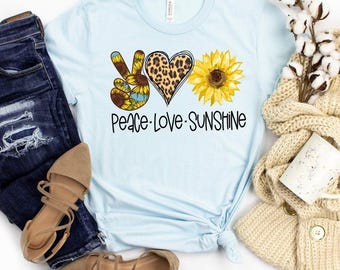 Peace Love Sunflower Shirt: Spring Graphic Tee