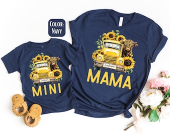 Mama Mini Sunflower Shirt: Matching Mother Daughter Tee