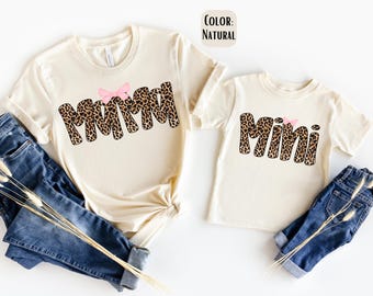 Mama Mini Leopard Shirt: Mother Daughter Matching Coquette Tee