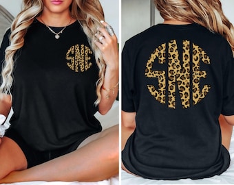 Leopard Print Monogrammed Shirt: Custom Initial Tee