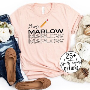 Custom Teacher Name Shirt: Stacked Personalized Design