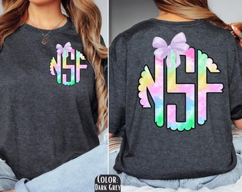 Girly Pastel Monogrammed T-Shirt: Custom Initial Tee