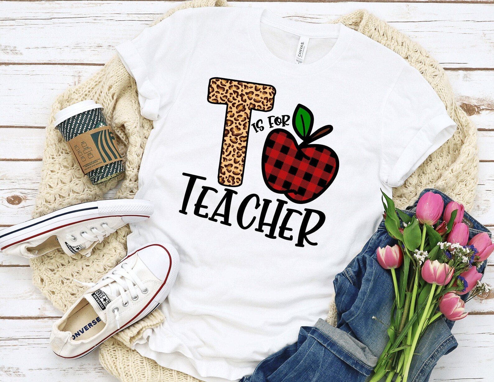 Color T is for Teacher // Leopard Teacher Tee // Teacher Etsy