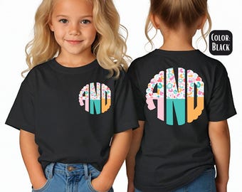 Kids Pastel Leopard Monogram Shirt: Personalized Girls Tee